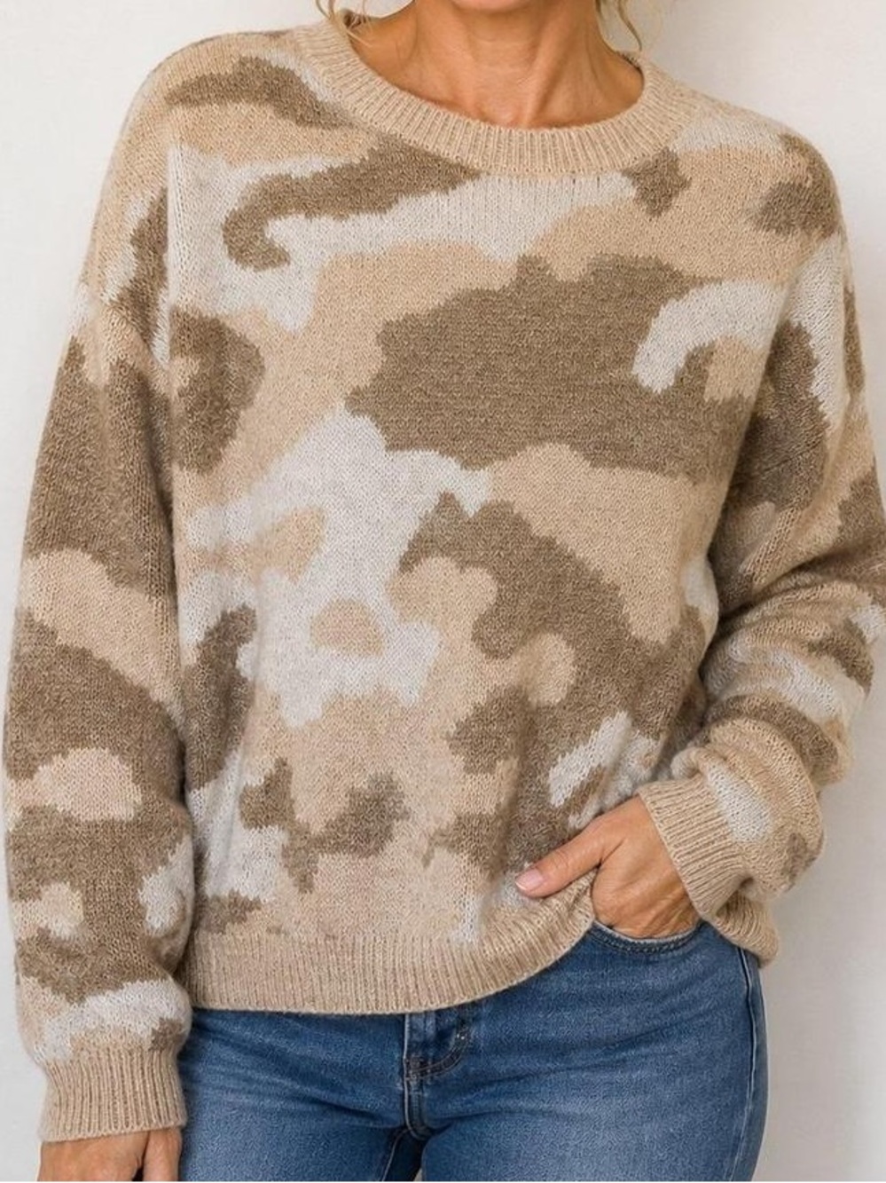 Lucky Brand Camo Wool Blend Sweater
